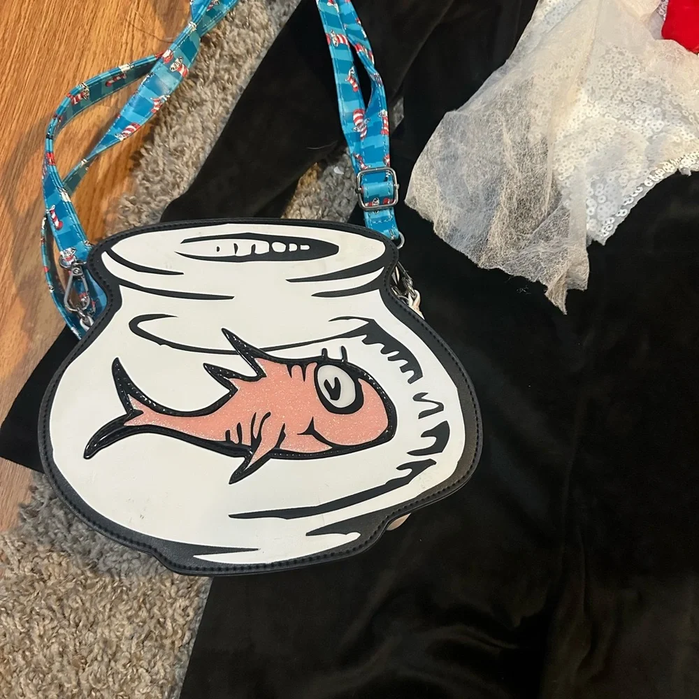 Spirit Halloween Adult Cat in the Hat Bell Bottom Jumpsuit Costume Dr. Seuss SzM - Picture 3 of 9